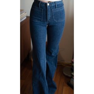 MUMU Blue stretch wide leg jeans